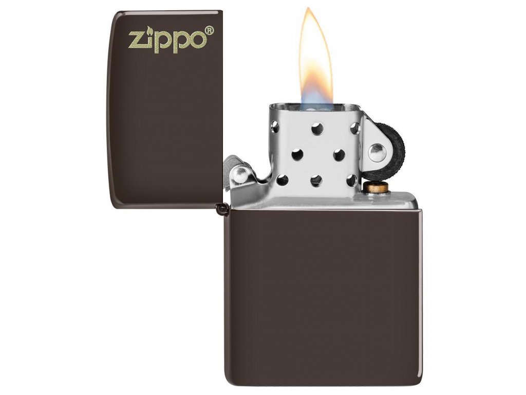Benzínový zapalovač Brown Zippo Logo