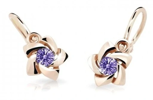 Dětské náušnice s designem růžiček C2201