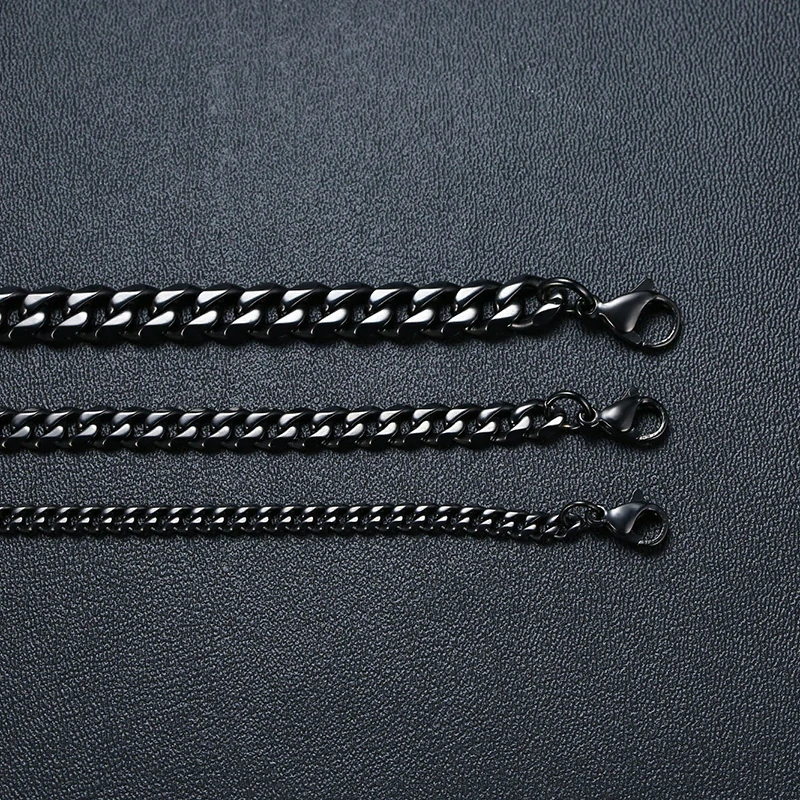 Řetízek z chirurgické oceli Curb Black 5mm
