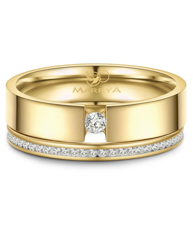 Dokonalá souhra tří snubních prstenů Gold z oceli