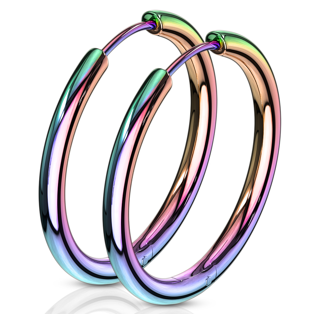 Kruhové náušnice z chirurgické oceli – must-have Rainbow