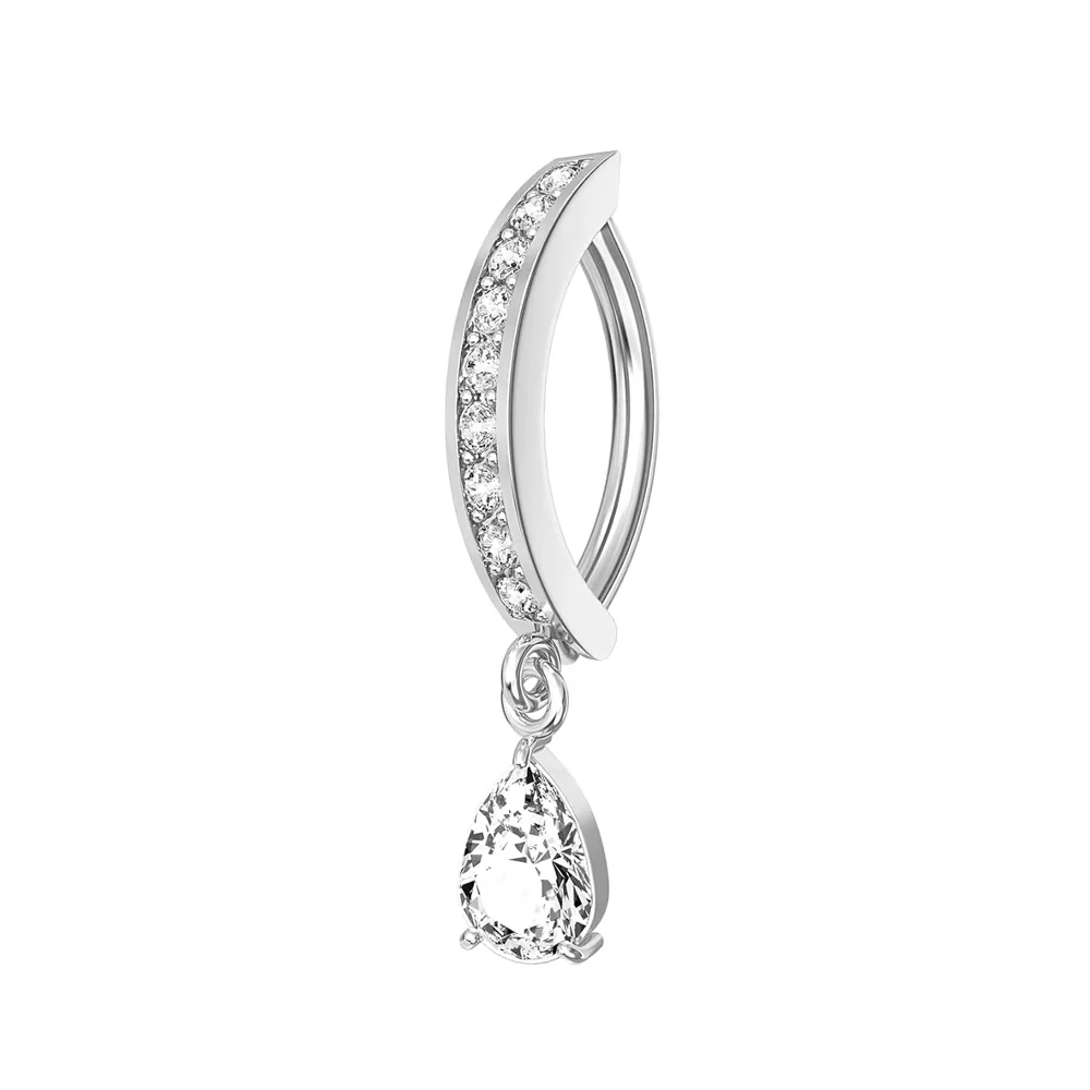 Piercing do pupíku Kapka se zirkony – vnitřní závit