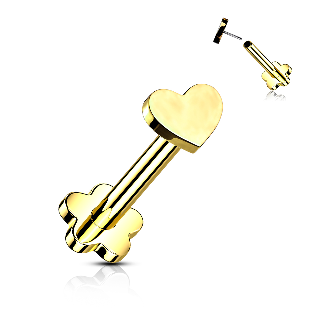 Piercing do brady srdce - labreta TITAN
