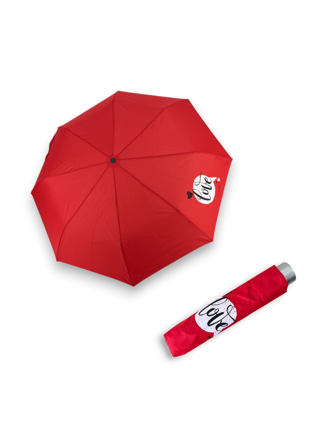 Mini Light Kids Red Love - dětský skládací deštník