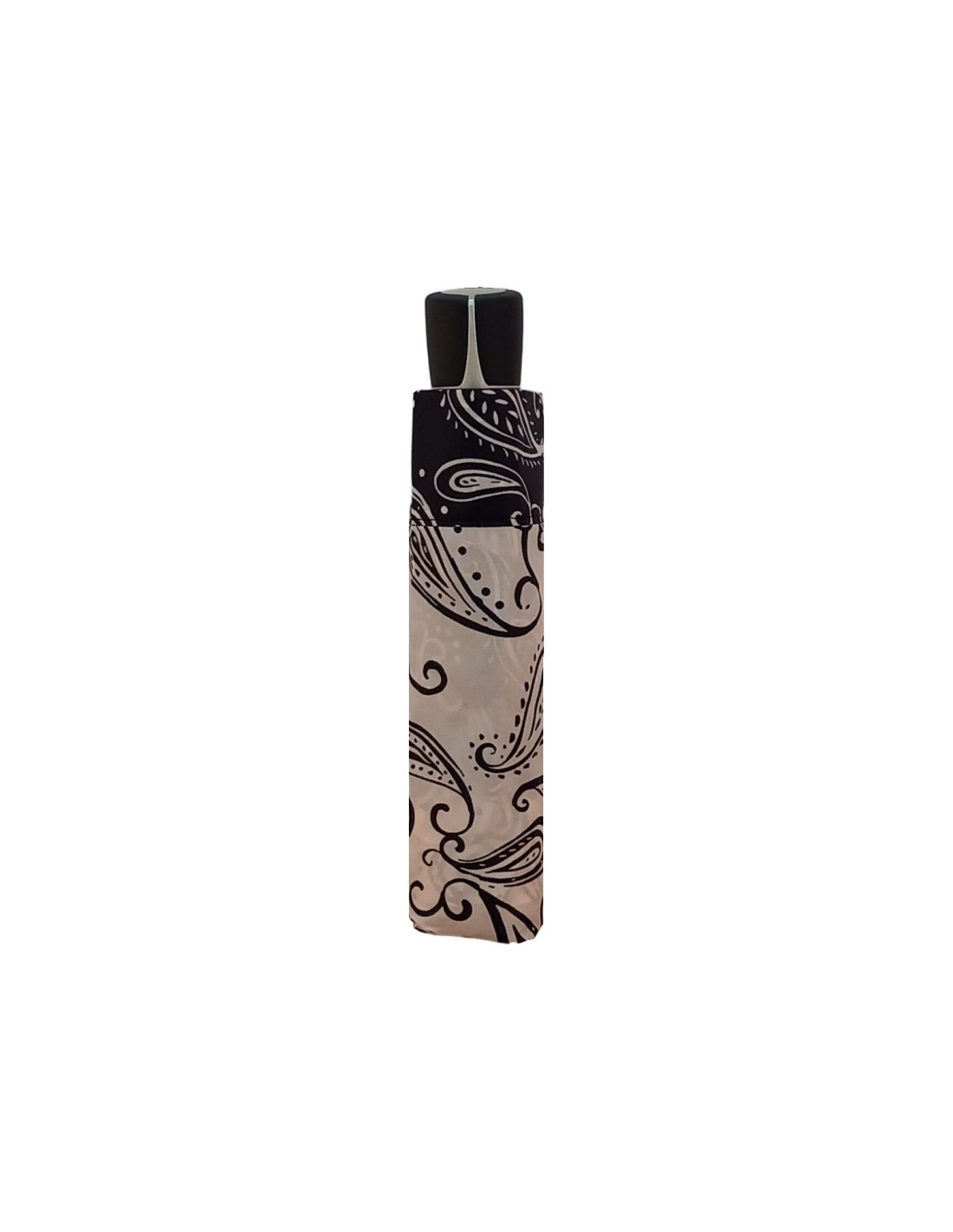 Fiber Mini Black White paisley - dámský skládací deštník