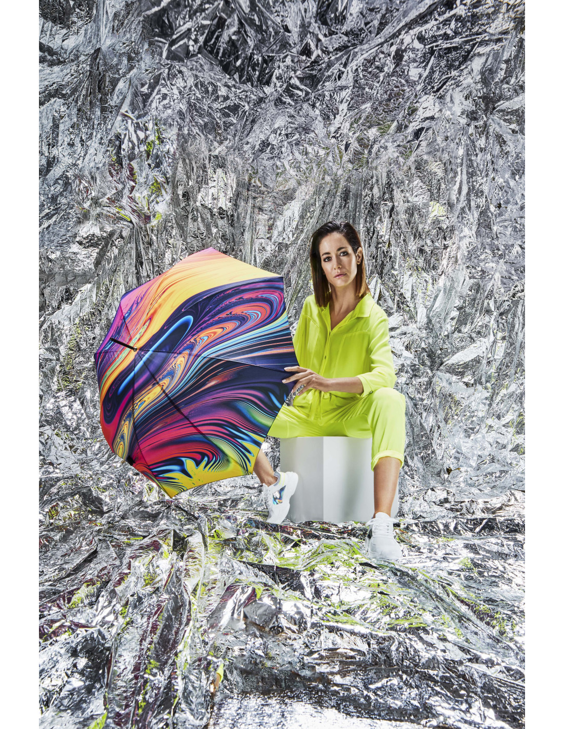 Modern Art Long AC Flowing Colors - holový vystřelovací deštník
