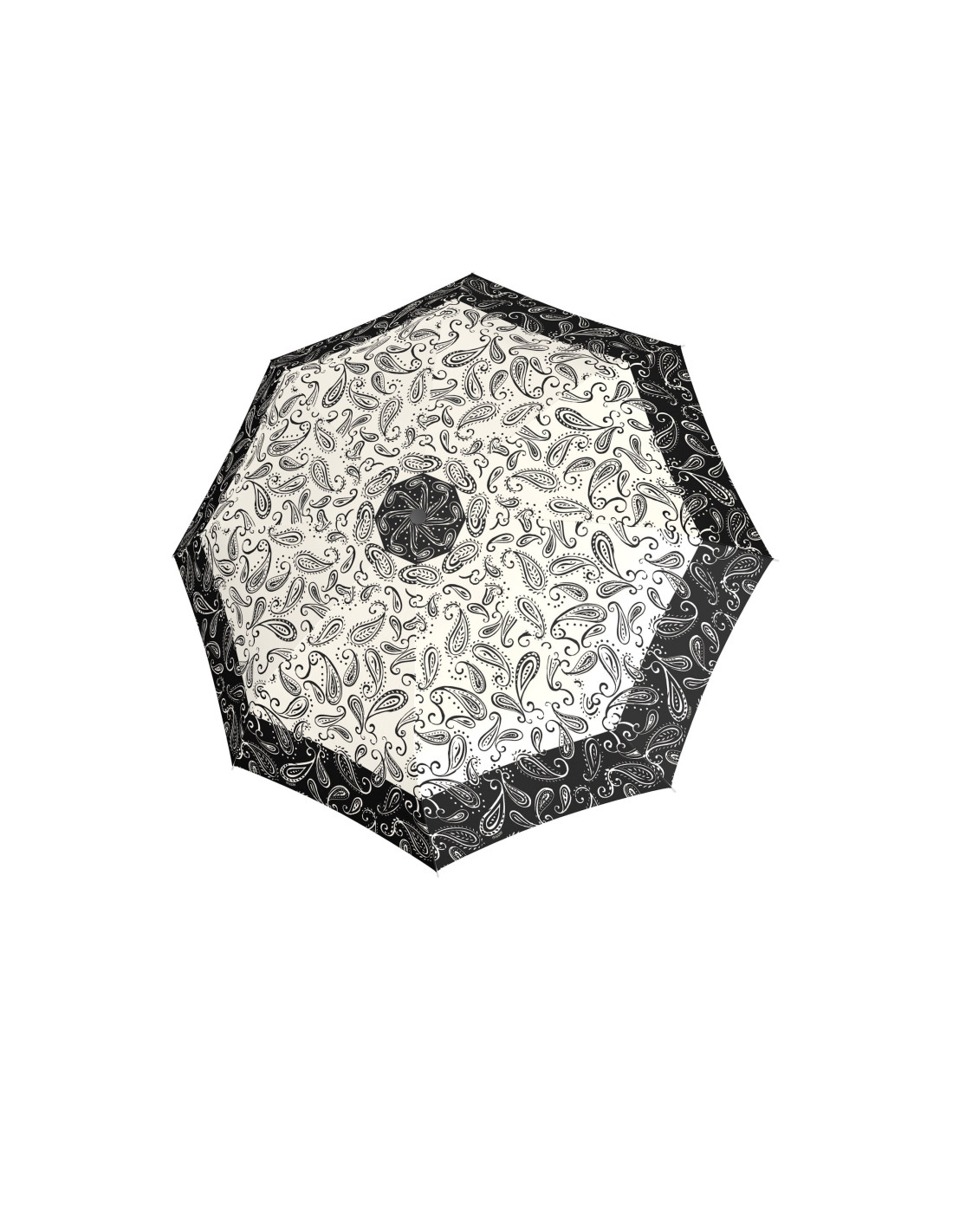 Fiber Magic Black&White Paisley - dámský plně automatický deštník