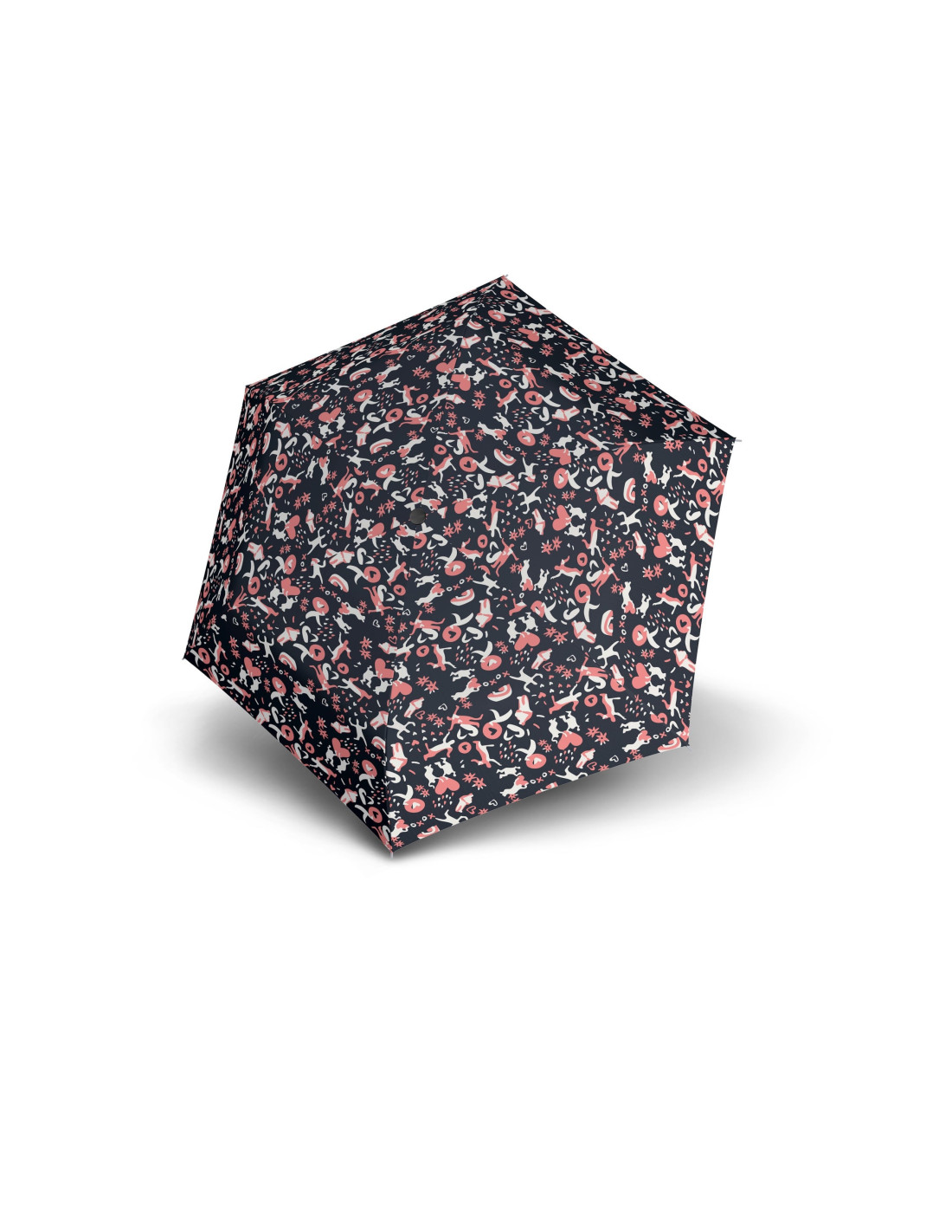 Knirps US.050 ultra light slim manual embracing black - lehký dámský skládací plochý deštník