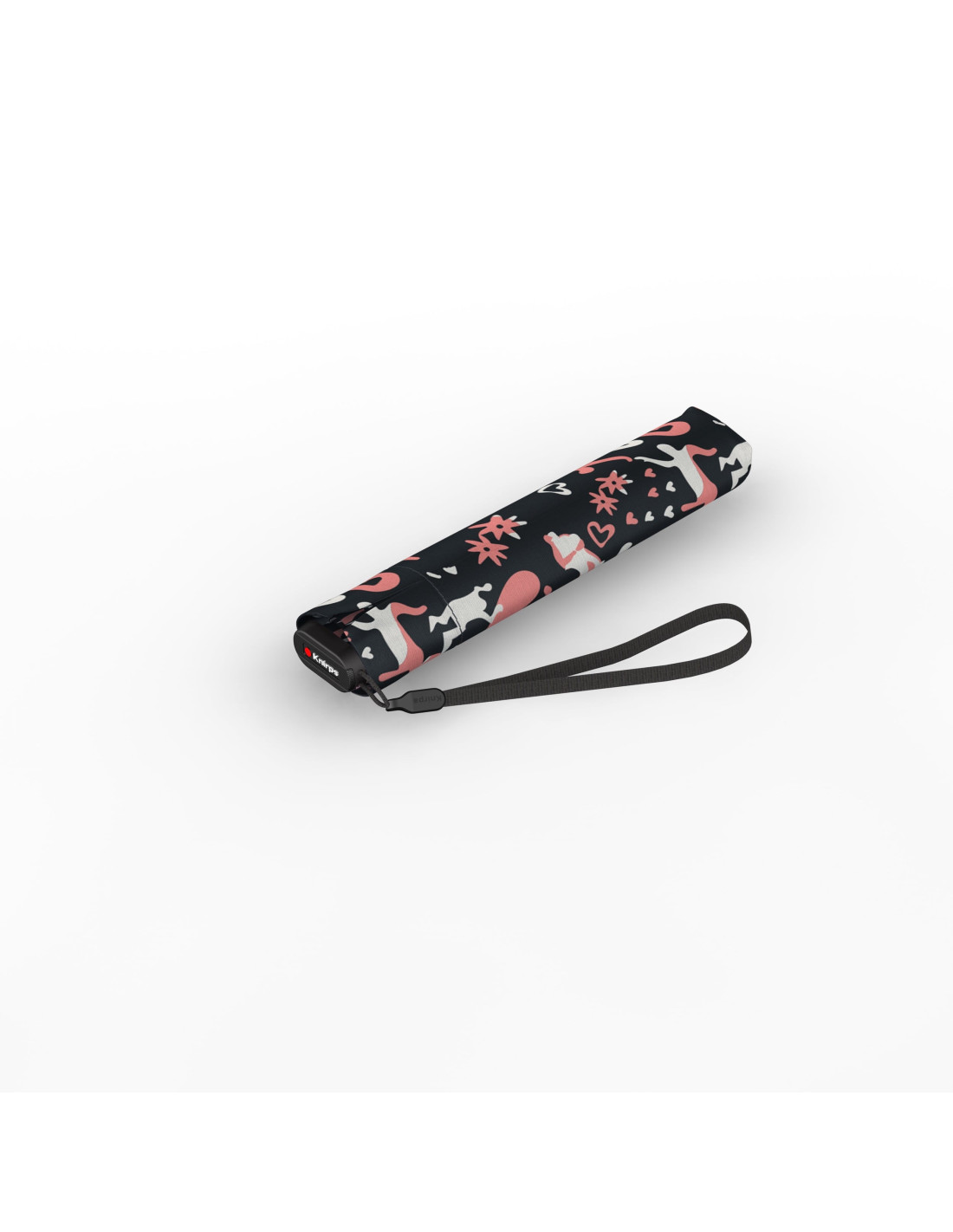 Knirps US.050 ultra light slim manual embracing black - lehký dámský skládací plochý deštník