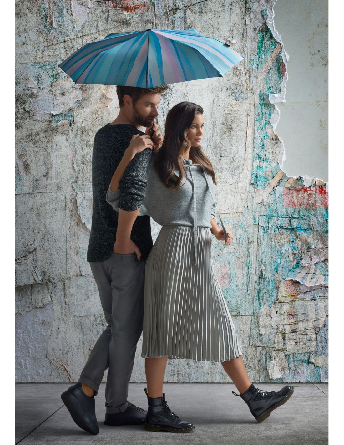 KNIRPS T.200 Medium Duomatic Soft Mint - elegantní plně automatický deštník