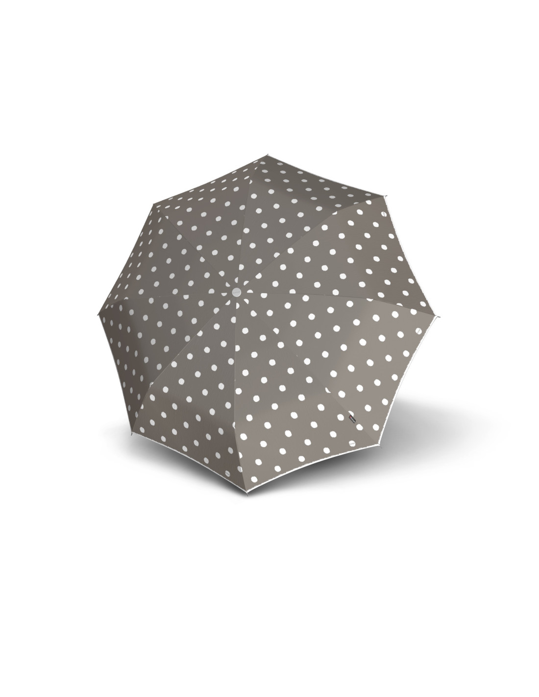 KNIRPS T.760 DOT ART TAUPE - elegantní holový vystřelovací deštník
