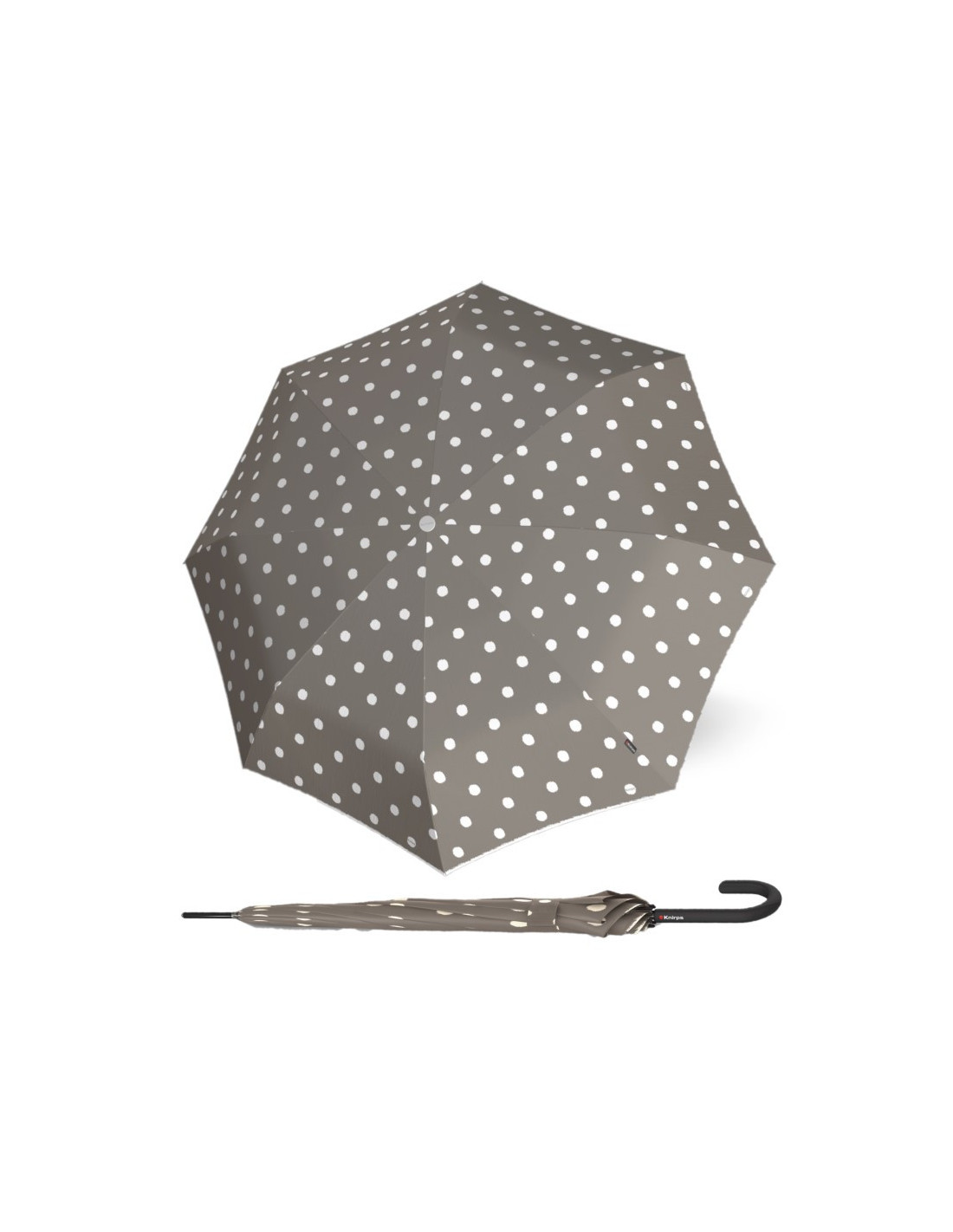 KNIRPS T.760 DOT ART TAUPE - elegantní holový vystřelovací deštník