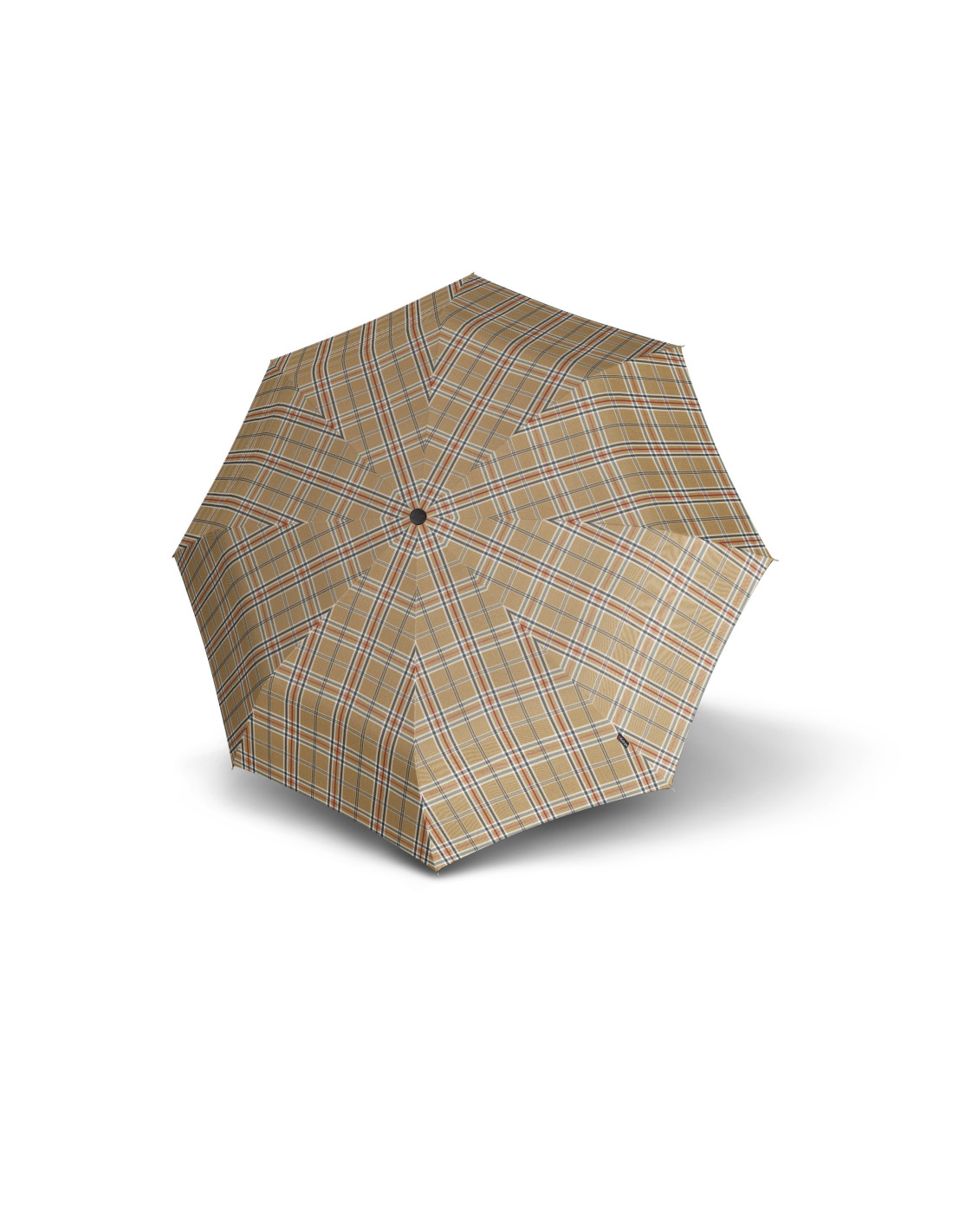 KNIRPS T.760 CHECK BEIGE - elegantní holový vystřelovací deštník