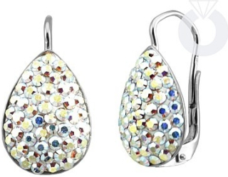 SILVEGO stříbrné náušnice se Swarovski® Crystals aurora borealis