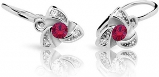 Dívčí naušnice na patent Cutie C2203-B Ruby Dark