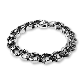 Náramek Skulls z chirurgické oceli 