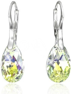 Náušnice stříbrné Kapka Crystal AB Swarovski Elements LSW109E