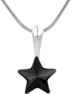SILVEGO stříbrný přívěsek černá hvězda se Swarovski - vsw038p