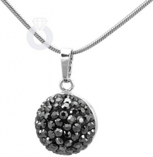 Stříbrný přívěsek Jet Hematite se Swarovski Elements-BSG16007-H