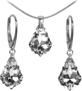 Stříbrný set Baroque 11x16mm Argent Swarovski Elements LSW166S
