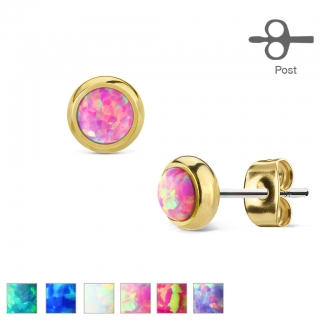 Náušnice chirurgická ocel Opal SE1002
