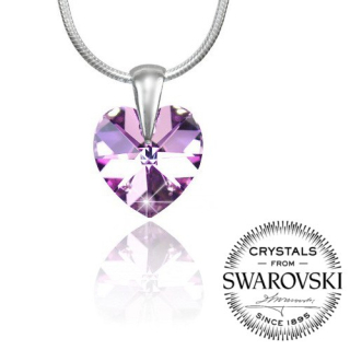 Silvego stříbrný přívěsek SRDCE 14mm se Swarovski® Crystals Vitrail Light LSW095