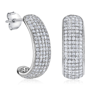 Stříbrné náušnice s mikro zirkony JJJE0035
