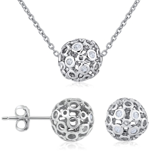 Set stříbrných šperků ALLURA náušnice a náhrdelník JJJS855 