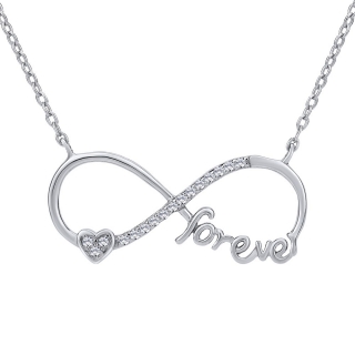 Stříbrný náhrdelník s přívěskem INFINITY forever JJJN0242
