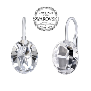 SILVEGO stříbrné náušnice se Swarovski® Crystals ovál SILVEGOVSW071