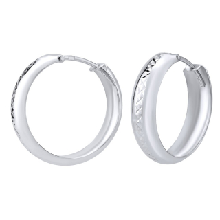 Stříbrné náušnice se vzorem - kruhy 5x20mm SILVEGOB30564P1W20