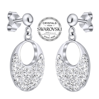SILVEGO stříbrné náušnice na puzetu se Swarovski® krystaly SILVEGOB36096