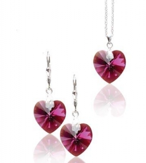 Srdcová souprava CR SW 10 s krystaly Swarovski Elements