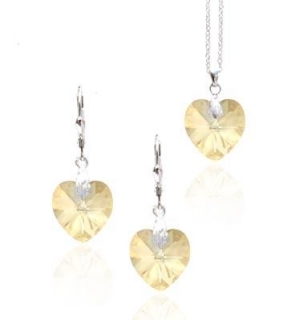 Srdcová souprava CR SW 9 s krystaly Swarovski Elements