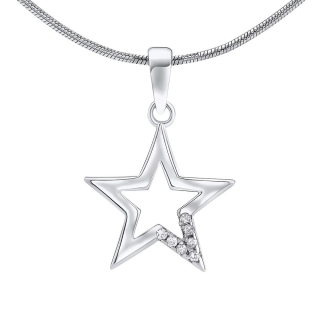 Stříbrný přívěsek hvězda se zirkony JJJP0018