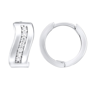 Stříbrné kruhové náušnice ALEXA se zirkony