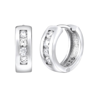 Stříbrné kruhové náušnice MADELYN se zirkony