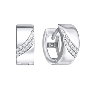 Stříbrné kruhové náušnice ADELINE se zirkony