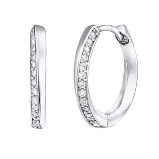 Stříbrné kruhové náušnice ELEANOR se zirkony