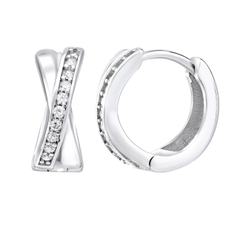 Stříbrné kruhové náušnice AUDREY se zirkony