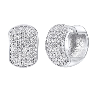 Stříbrné náušnice kruhy AMYTIS se zirkony