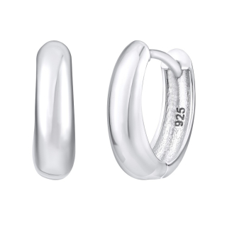 Stříbrné náušnice kruhy ROXANNE - leštěný povrch
