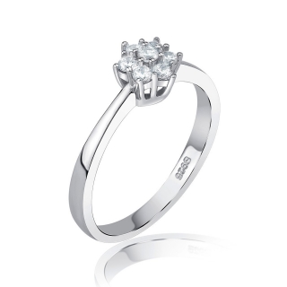 SILVEGO stříbrný prsten FLORA se Swarovski® Zirconia