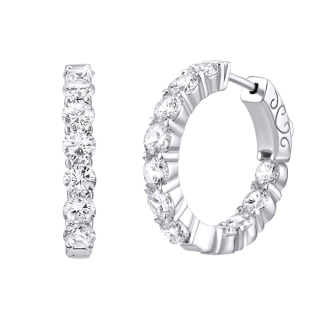 Luxusní stříbrné náušnice kruhy se zirkony