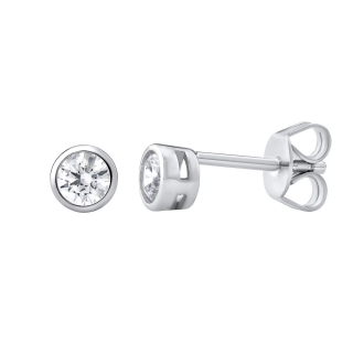 SILVEGO stříbrné náušnice se Swarovski® Zirconia 4 mm