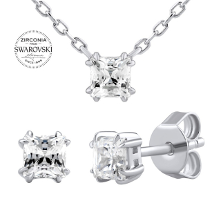 SILVEGO stříbrný dárkový set se Swarovski® Zirconia 4 mm