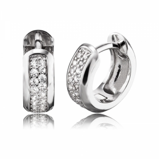 Stříbrné kruhové náušnice ANNA se zirkony ERE-ANNA-ZI-CR