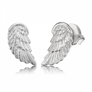 Náušnice ENGELSRUFER Andělské křídlo stříbrné s puzetkou