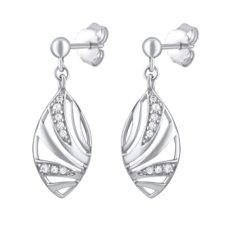 SILVEGO moderní stříbrné náušnice se zirkony