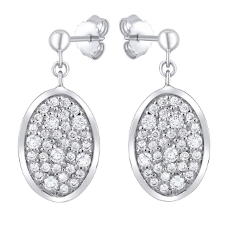 SILVEGO luxusní stříbrné náušnice se zirkony